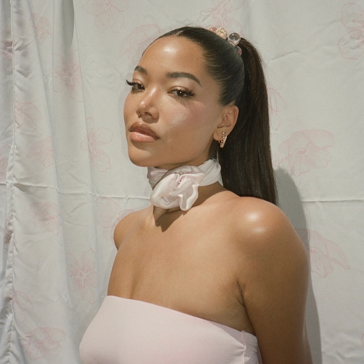 Sugar Blossom Head Scarf in Milk - Image 2