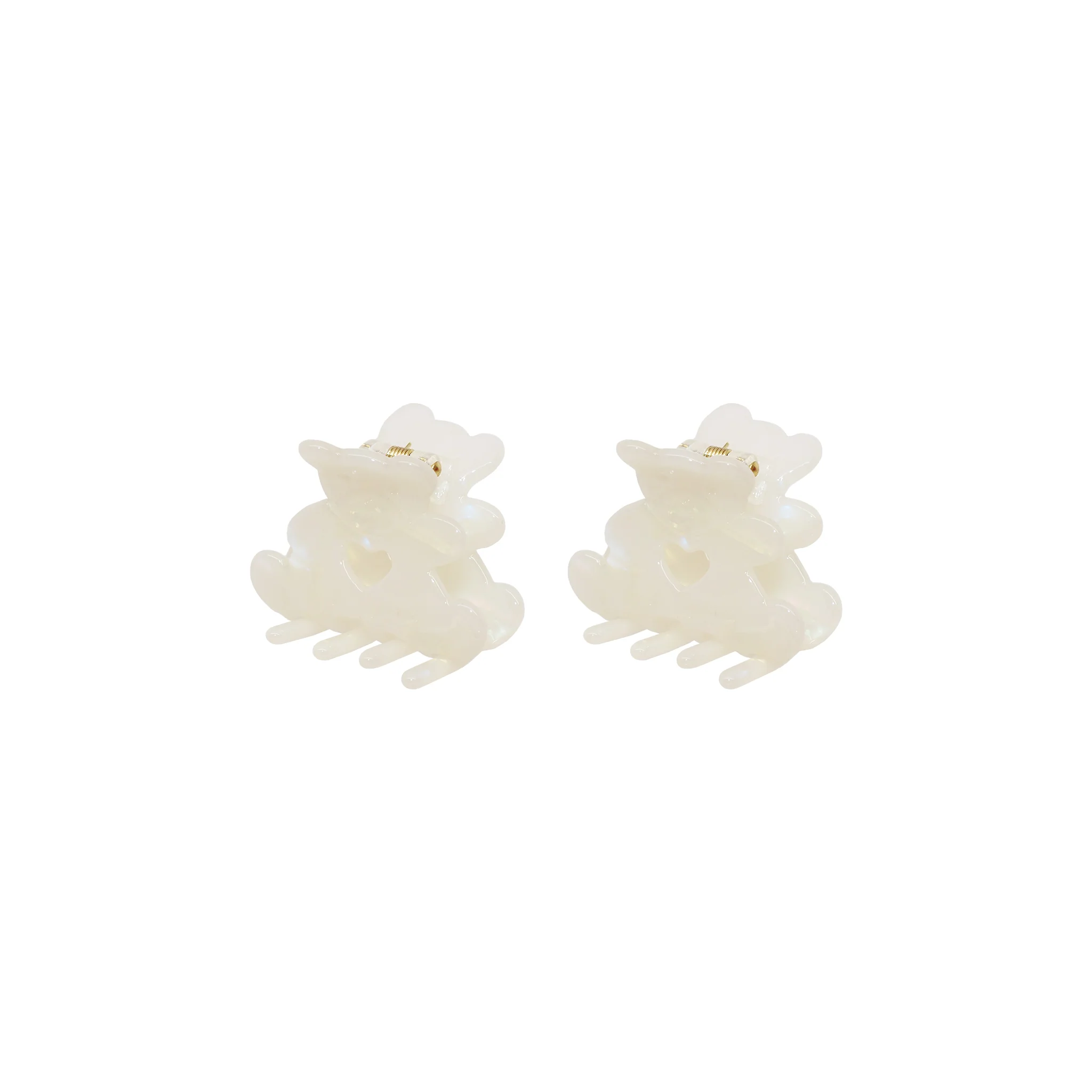 Teddy Bear Clip Set in Vanilla Bean
